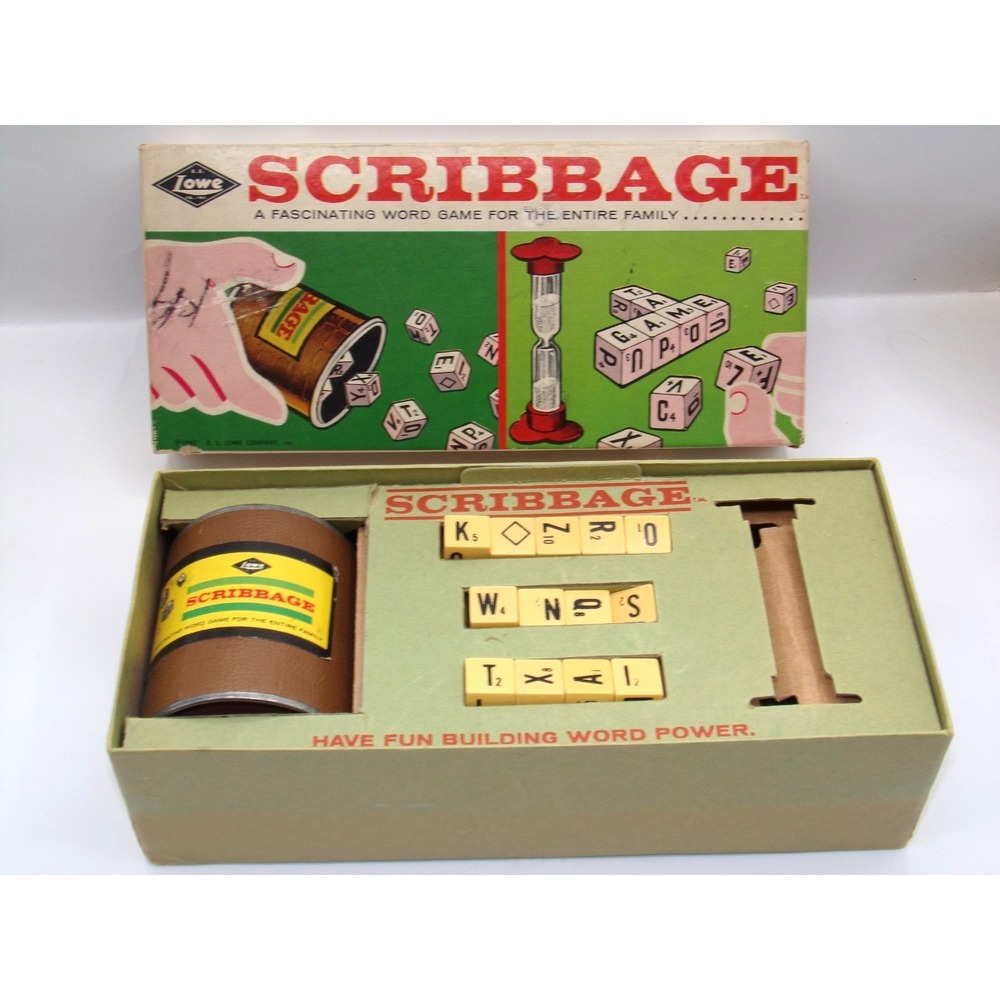 Vintage Scribbage Game 1963 E.S. Lowe Co. No. 954 Made In USA no timer!